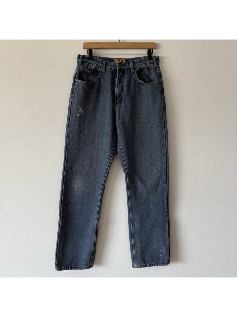 Outback Rider Men's Flannel‎ Lined Jeans Size 34X34 Actual 30X31 READ STAINS